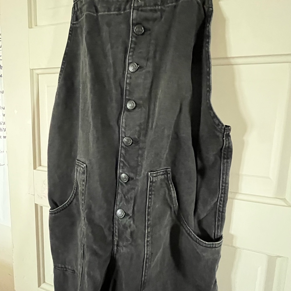 We The Free Black Denim Overalls